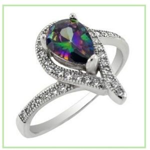 Mystic topaz set in sterling